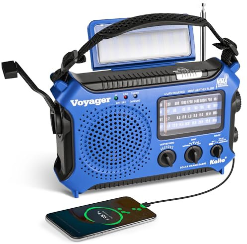 Kaito KA500BU Radio d'alerte météo d'urgence AM/FM/SW 5 voies Bleu