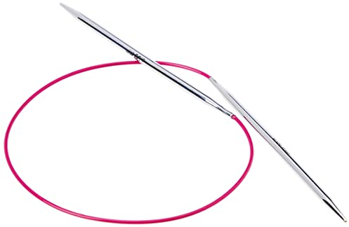 Knitpro Nova Metall vernickelte Rundstricknadeln, 3, 00mm / 40cm (10303), Silber/Lila