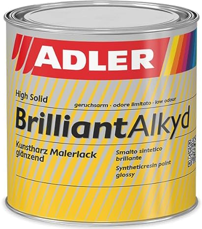ADLER Brilliantalkyd - Weiß 2,5 L - Kunstharzlack glänzend, Decklack für innen und außen, Wetterbeständigt, Bootslack, Yachtlack