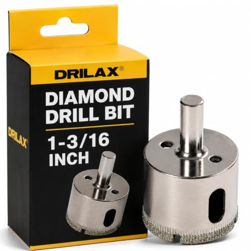 Drilax 1 3/16 inch diamond hole saw drill bit tile, ceramic porcelain faucet, 1-3/16 inch