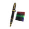 Jinhao 450 Normale Feder Fountain Pen dunkelrot mit 5 Farb Gullor Tintenpatronen