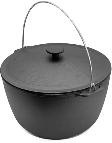 Cacerola de hierro fundido con asa y tapa, 8 L