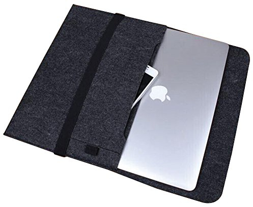 LaoZan 11-17 Pouces Sac à Main étui de Transport Housse pour Ordinateurs Portables Ultrabook Netbook Sac à Main pour MacBook 17 Gris foncé