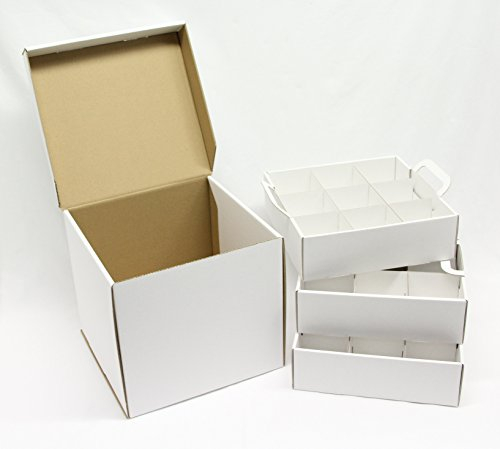 Weihnachtskugelsortierbox - viele Weihnachtskugeln in kleiner Box verstaut (weiß, 27 x 8 cm)