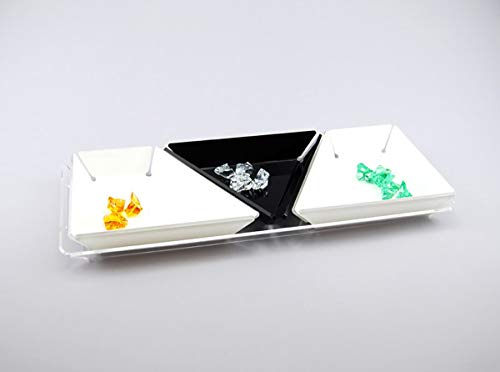 Set bestehend aus 4 Tabletts für Aperitifs, Tapas und Snacks aus Plexiglas, transparent