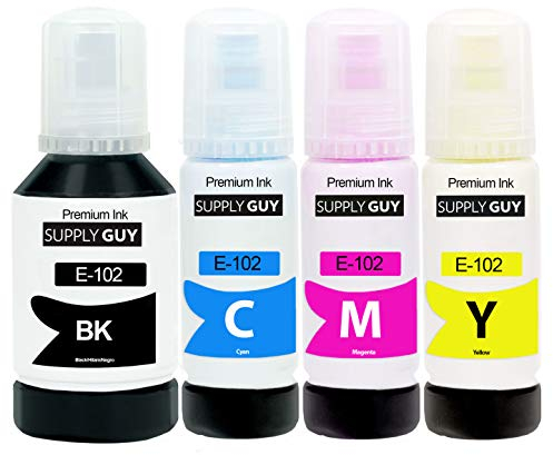 Supply Guy Tinte kompatibel mit Epson 102 für EcoTank ET 2700 2750 2751 2756 2800 2850 2856 3700 3750 3850 4750 4800 4850 4856 15000 Workforce ST-2000 2100 3000 4000 4100 (337ml)