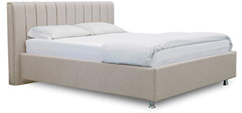 ES Design 08 Polsterbett Antony mit 5 Jahren Garantie, EIN hochwertiges Bett, Lattenrost und Stauraum (Beige, 160 x 200 cm)