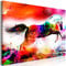 decomonkey Bilder Abstrakt Pferd 90x60 cm 1 Teilig Leinwandbilder Bild auf Leinwand Vlies Wandbild Kunstdruck Wanddeko Wand Wohnzimmer Wanddekoration Deko Bunt Tiere