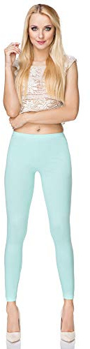 SOFTSAIL Leggings Damen Lang Baumwolle Jogginghose Sport-Leggings Mid Waist Alltagshose Mittlere Taille Elastischer Bund Figurformende Bekleidung für Frauen