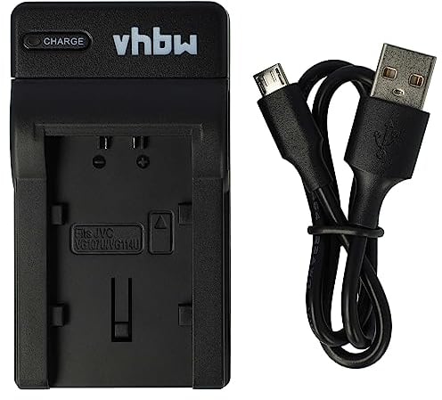 vhbw caricabatterie USB compatibile con JVC EVERIO GZ-EX315, GZ-EX315BEU, GZ-EX315SEU batterie di videocamera, reflex - Stazione di ricarica