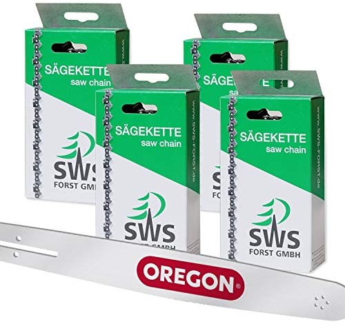 Oregon Schwert Set 38cm,4 Vollmeißel Sägeketten 325 1,6mm 62TG kompatibel mit Stihl MS261 MS 261