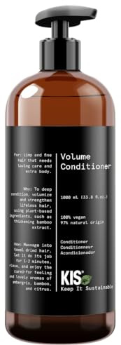 KIS Green Volume - Conditioner - 1000ml -schlaffes & feines Haar - 100% Vegane Rezeptur - sulfatfrei - mit Bambusextrakt