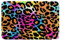 Loussiesd Leopard Drucken Badematte 50x80cm Neon Regenbogen Leopardenfell Badteppiche Meliert Exotisch Panthera Haut rutschfest Badezimmerteppich Bunte Tarnung Safari Motiv Weich Zottelig Badvorleger