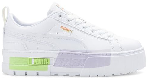 Puma Scarpe da ginnastica da donna Mayze Mis con plateau e lacci casual - verde, viola, bianco, verde, viola, bianco, 40 EU