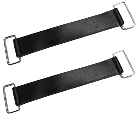 Shiwaki 2 Stück rutschfeste Batteriebänder Gummiband, elastisch, dehnbar, langlebig, schwarzes Batterie-Gummiband, passend für Motorrad, Roller, Auto