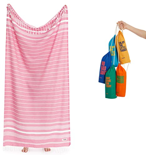 Luum® XXL Strandtuch Damen Herren Hamamtuch Saunahandtuch Handtuch Yogatuch Duschtuch Strandhandtuch Saunatuch Badetuch Hamam Tuch Reisehandtuch Pestemal Turkish Towels, Pink