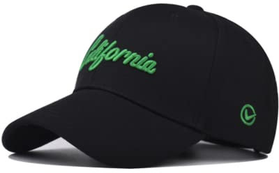 XiXbeiTrade Fashion California Baumwolle Baseball Cap Herren Damen Outdoor Sport Casual Sonnenhut, Schwarz