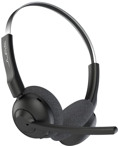 JLab Go Work Pop Wireless Headset mit Mikrofon, 50+ Std. Akku, Bluetooth On Ear PC Headset, kabellos mit Multipoint, für Handy und Büro, Schwarz