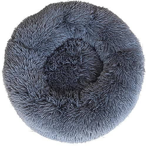 Fhodigogo Hundebett rund Hundekissen hundekissen Katzenbett katzenkissen hundebett kleine Hunde Donut Hundebett Kleine Hunde Bett Katzendecke Hundedeck (60cm) für 11KG Katze oder Hund