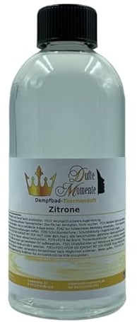Dufte Momente | Dampfbad Duft Konzentrat Zitrone 500ml | naturreine und natürliche ätherische Öle | für alle gängigen Dampfduschen, Verdampferanlagen, … geeignet | vegan und ohne Tierversuche