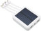 20000mAh Solar Phone Power Bank, Portable Waterproof Solar Power Bank with Charging Cable for Outdoor, 2x USB and USB C, Micro USB Port (White)