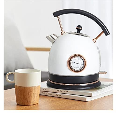 FairUo Kettles for Boiling Water, 1.8L 304 Stainless Kettles for Boiling Water with Water Temperature Control Meter Household Quick Heating Boiling Tea Pot Coffee Boil-Dry Protect/White