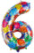 Ponmoo Foil Globo Número 6 Multicolor 40 (101cm), Inflable Helio o aire, Gigante Numeros 0-9, 10-19, 20-29, 30-100, Grande Globos Decoración para La Boda Aniversario y Cumpleaños Fiestas