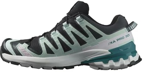 Salomon Damen XA PRO 3D V9 GTX W Wanderschuh, Black/Bleached Aqua/Harbor Blue, 40 EU