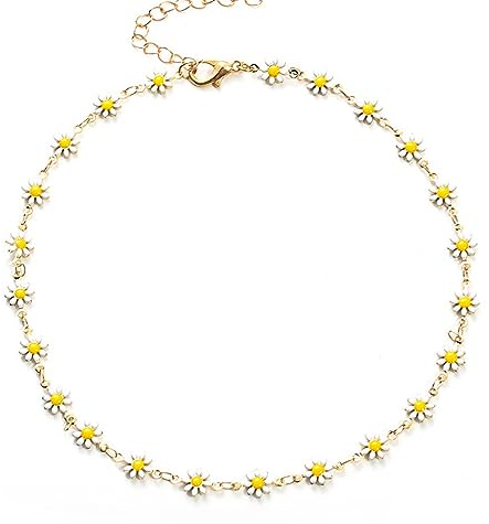 WALLFLOWER Gänseblümchen Kette aus Edelstahl vergoldet Halskette Stainless Steel Daisy Blumen boho trend gold Damen Frauen Choker