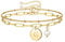 TINGN Gold Armband mit Buchstaben Armband Damen, Zierliche Buchstaben Armbänder Schichtung Armband Damen Buchstabe G Buchstaben Armbänder Geschichtet Büroklammer Gliederkette Armband Damen Schmuck