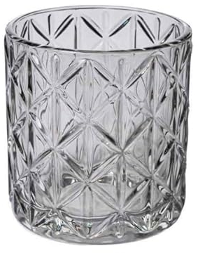 Teelichthalter Noble 8cm. Teelichtglas Windlicht Kerzenglas Kerzenhalter mit Motiv grau HELLGRAU