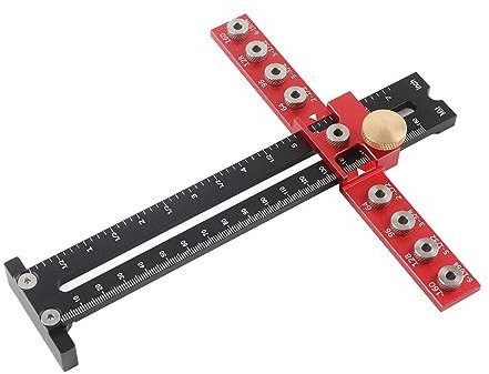 Uadme Punch Locator, Adjustable Cabinet Hardware Jig Drill Guide with Center Punch, Woodworking Template for Precise Installation of Kitchen Door Handles, Drawer Pulls, Knobs on Cabinets & Furniture