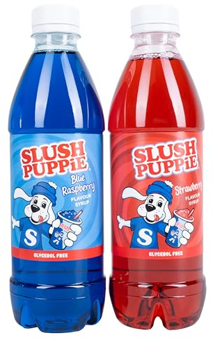 Fizz Creations Slush Puppie Syrup 2-Pack, Blue Raspberry & Strawberry
