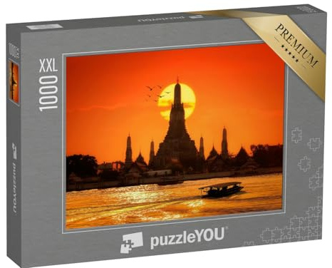 Puzzle 1000 Teile XXL „Wat Arun bei Sonnenuntergang in Bangkok, Thailand“ – aus der Puzzle-Kollektion Bangkok, Aus Aller Welt, Städte Weltweit