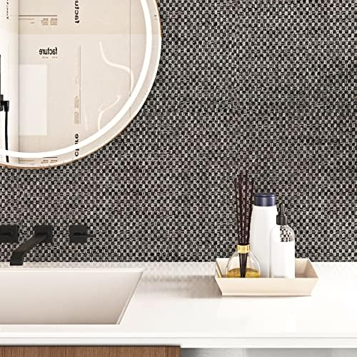 ReWallpaper Papier Peint Moderne Minimaliste Papier Peint Autocollant Salle De Bain Étanche Papier Peint Gris Motif 44,5cm X 3m Papier Peint Autocollant Chambre Adulte Papier Peint Moderne Salon