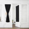 PONY DANCE Tende per Interni a Vetro Finestra Tenda Nera Oscurante per Porta Finestra Tendine Oscuranti per Interni 2 Pezzi 60x240 CM Tende Termiche con Tasca Tende Cucina