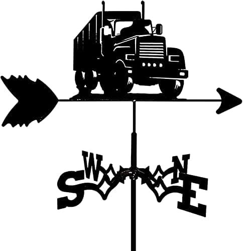 Wetterfahne, Dalmatiner, LKW, Esel, Ross, Storch, Wetterfahne mit Windrichtungsanzeige, Metallhalterung, Wetterfahne für den Außenbereich, Garten, Terrasse, Hofdekoration