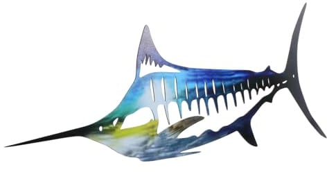 HOMOCONO Edelstahl Anhänger Fisch Zum Aufhängen Anhänger Zum Aufhängen Fisch Wandkunst Wanddekoration Skulptur Wandfisch Heimverzierung Metall Wandbehang