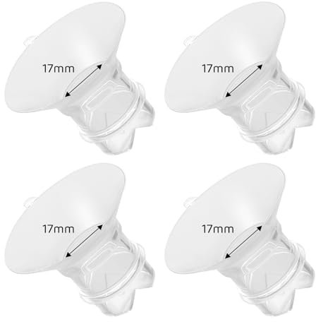 Suniceme Flange Inserts 17mm Compatible with Medela/Spectra/TSRETE/Elvie/Momcozy/Bellababy Breast Pump 24mm Shields/Flanges, Reduce 24mm Nipple Tunnel Down to 17 mm, 4PCS