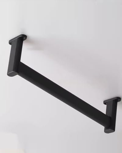 Kleiderstange Schrank Robuste Kleiderstangen zur Montage Oben mit Halterung, Kleiderstange für Gewerbliche Hotels, Rutschfester Kleiderstangen-Organizer, Tragfähigkeit 50 kg/110 Lbs(Black,40cm(15 3/4