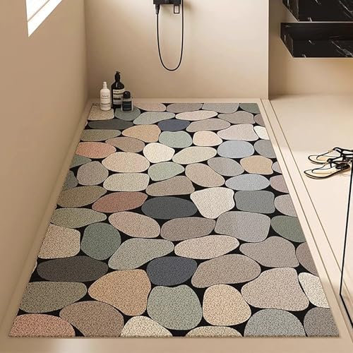 Pevfeciy Tapis de Douche antidérapant 90x120 cm Tapis antidérapant Douche de Style Moderne en PVC Doux et Confortable avec Trous de Drainage, Haute perméabilité à l'eau, adapté aux Zones humides