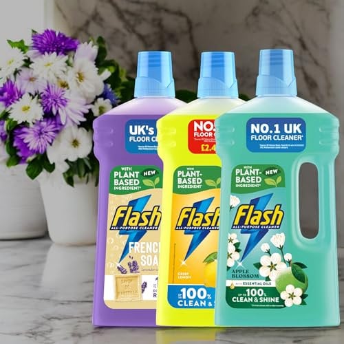 Flash All Purpose Cleaner Bundle: Flash Marseille French Soap & Lavender, Flash Multipurpose Floor Liquid Cleaner Apple Blossom And Flash Multipurpose Floor Liquid Cleaner Crisp Lemon(2900ml)
