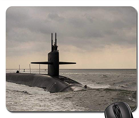 Computer-Mauspad, U-Boot Schiff Wasser Ocean Oberfläche Militär Marine Rutschfest Gaming Mauspad Vernähte Kanten Mauspads Für Pc Maus Laptops 25X30Cm