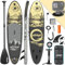 ALLPICK Premium SUP Board Set, Stand Up Paddling Board Aufblasbar, Mit Universal Kamerahalterung, Komplettes Zubehör, Verstellbares Paddel, Anfänger, Fortgeschrittene, 180kg (Landschaft-Grau Gold)