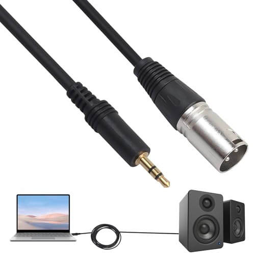 Edksegjcsous 3.5mm Mini Jack to XLR Cable - Male to 3.5mm Jack Aux Stereo to XLR Male Adapter, TRS Male Adapter, 3 Pin Microphone Audio Cable - 3m