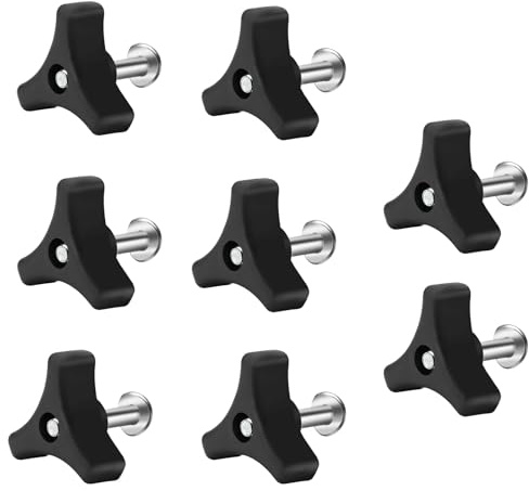 LELE LIFE 8 Sets Rasenmähergriffschrauben und Knöpfe, Universal-Dreieck-Griff-Befestigungsmutter-Schraube, Befestigung, Ersatzteile für die meisten Rasenmäher