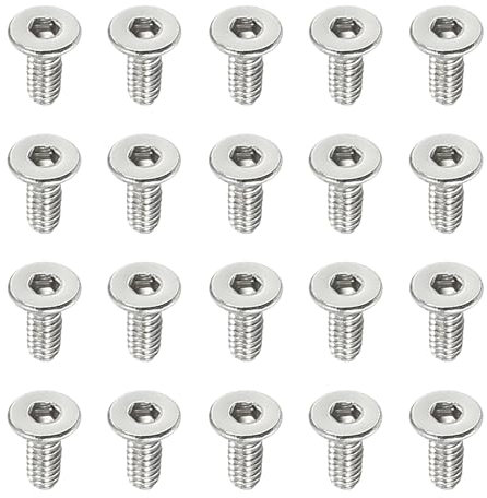 PATIKIL M2 x 5mm Viti a Testa Svasata Piatta, 100Pz Acciaio Inossidabile 304 18-8 per Macchine Bulloni Esagonale Drive Fasteners Grado 6.8