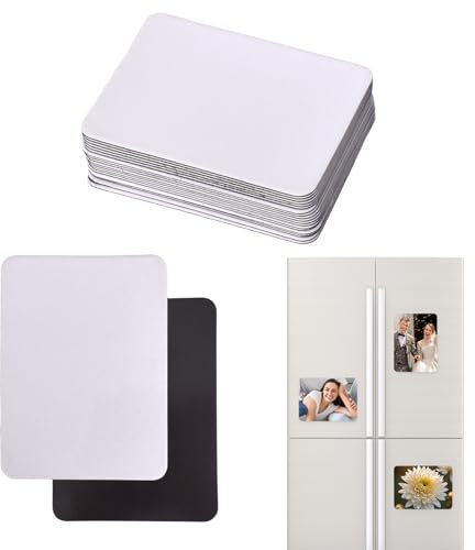 20 Pezzi Magneti da Frigorifero, Sublimazione in Bianco, Magnete Frigo Personalizzabile, Magnete Potente Frigo, per Frigorifero, Lavagna, Cucina Casa, Decorazione da Parete Fai-da-te (5,5 cm x 7,5 cm)