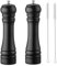 BINHAI Sal y Pimienta Molinillo Set, Sal Pimienta Molinillo Kit Manual Molinos Sólido con Fuerte Ajustable Molinillos de Cerámica 2 Piezas 8 Pulgadas (K 2 Negro)