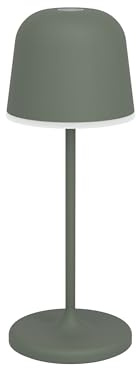 EGLO LED Akku Tischleuchte außen Mannera-S, kabellose Outdoor Tischlampe touch dimmbar, Außenleuchte mit Erdspieß, Alu, Stahl in grün, IP54